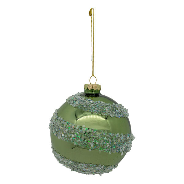 Green Crystal Swirl Ball - Seasonal Decor