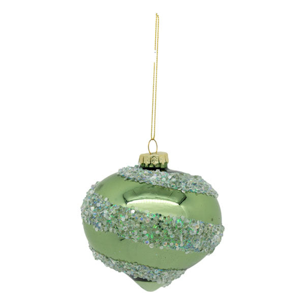 Green Crystal Swirl Drop - Seasonal Decor