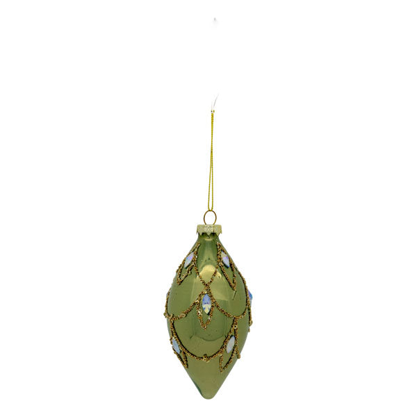 Sage Green Gold Baroque Long Drop - Seasonal Decor