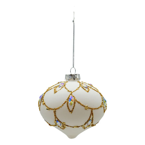 White Gold Baroque Drop - Seasonal Decor
