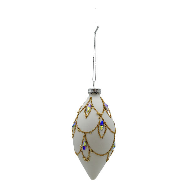 White Gold Baroque Long Drop - Seasonal Decor