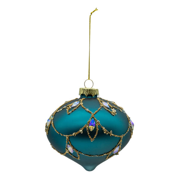 Teal Gold Baroque Drop - Seasonal Decor