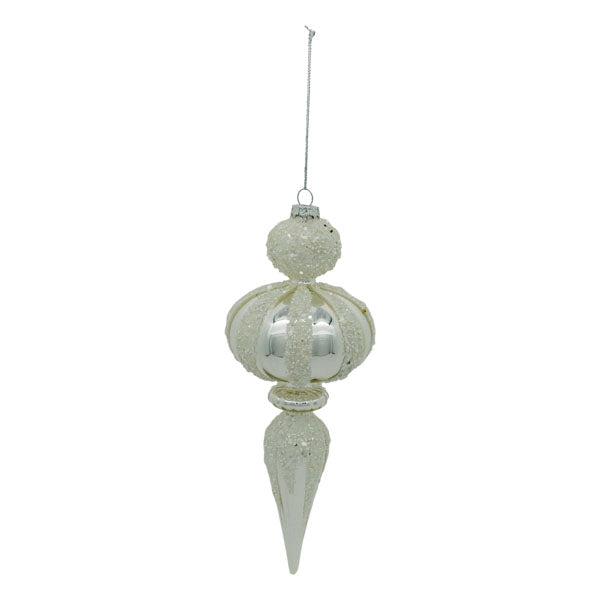 25cm Silver Finial - Seasonal Decor
