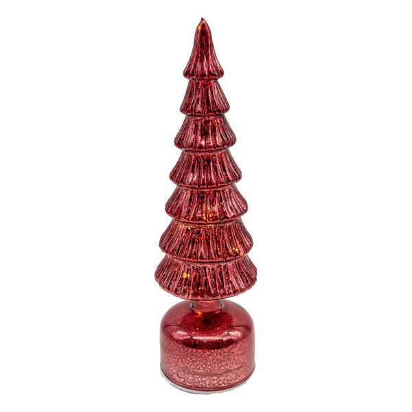 Burgundy Glass Tree Sm - Seasonal Decor