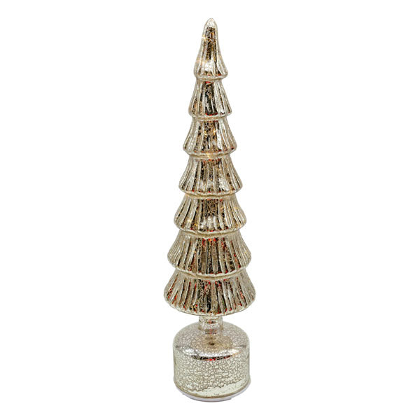 Silver Glass Tree Lg - Seasonal Decor