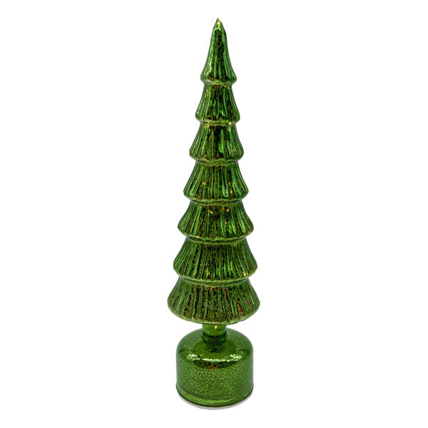 Green Glass Tree Lg - Seasonal Decor