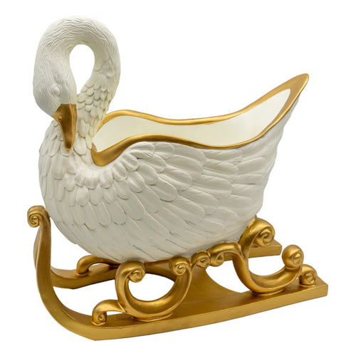 Victorian Swan Sleigh - Seasonal Decor