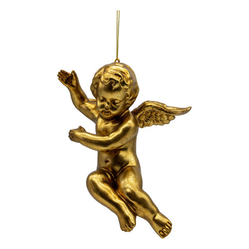 38cm Gold Cherub Hanging Right - Seasonal Decor