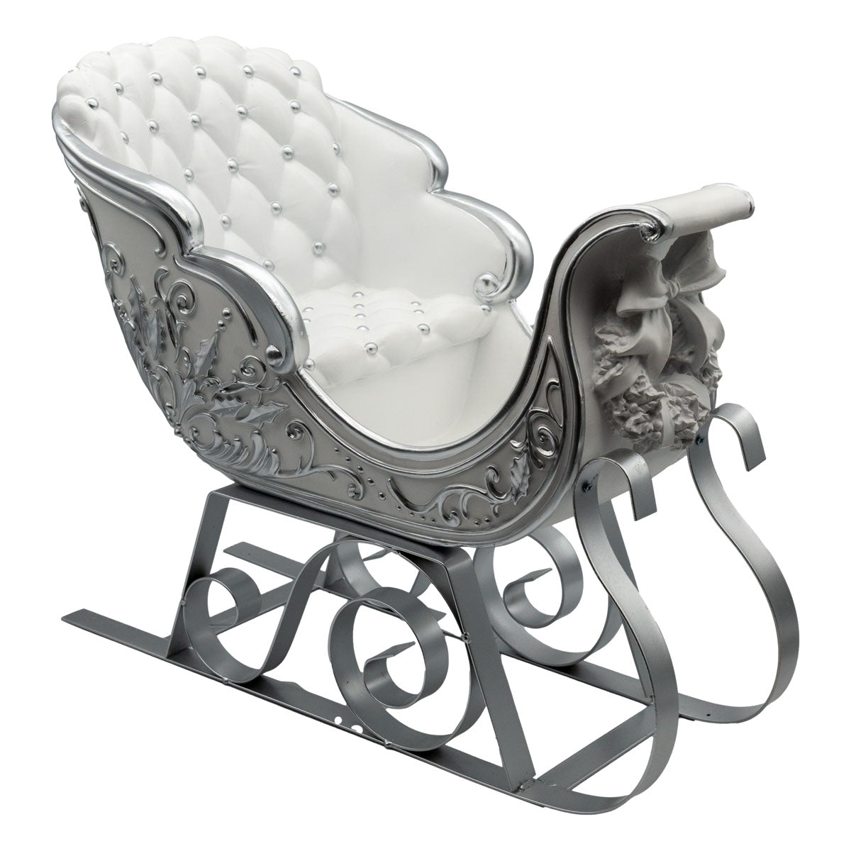 White Silver Eloquent Sleigh - Seasonal Decor