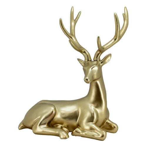 Champagne Sitting Deer - Seasonal Decor