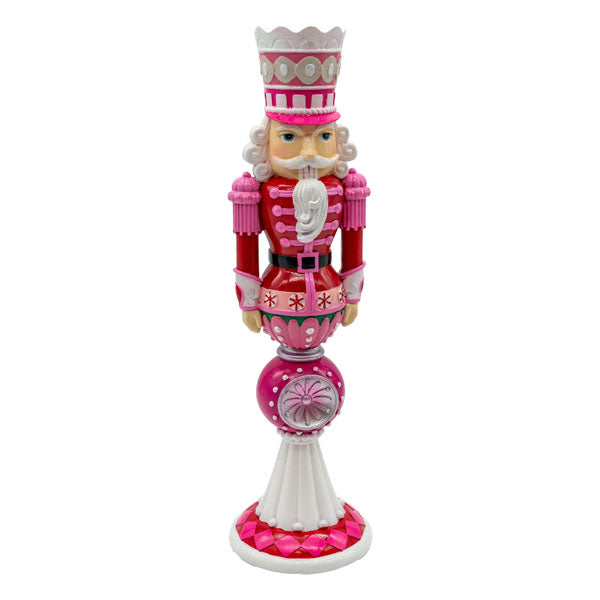 40cm Pink Nutcracker Finial - Seasonal Decor