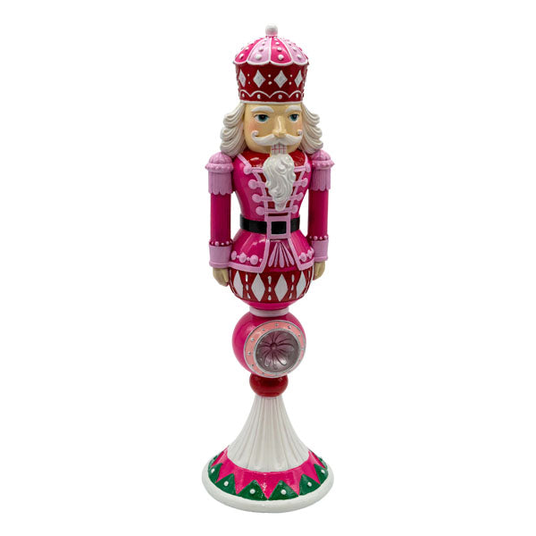 42cm Pink Nutcracker Finial - Seasonal Decor