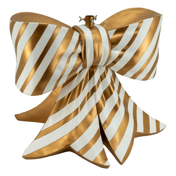 Gold White Bow Tree Stand - Seasonal Decor