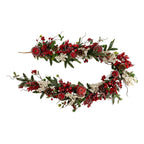 Red Apple White Berry Garland - Seasonal Decor