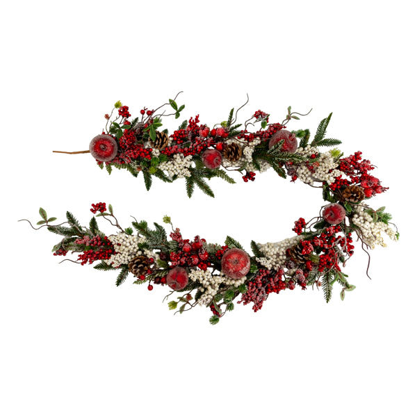 Red Apple White Berry Garland - Seasonal Decor