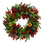 Red Gold Wreath - Seasonal Decor