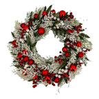 Red Bauble White Berry Wreath - Seasonal Decor