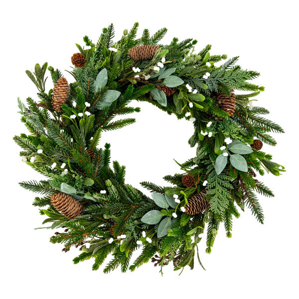 White Berry Wild Wreath - Seasonal Decor