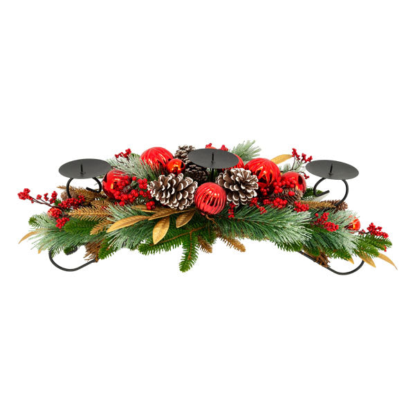 Red Bauble Gold Centrepiece - Seasonal Decor