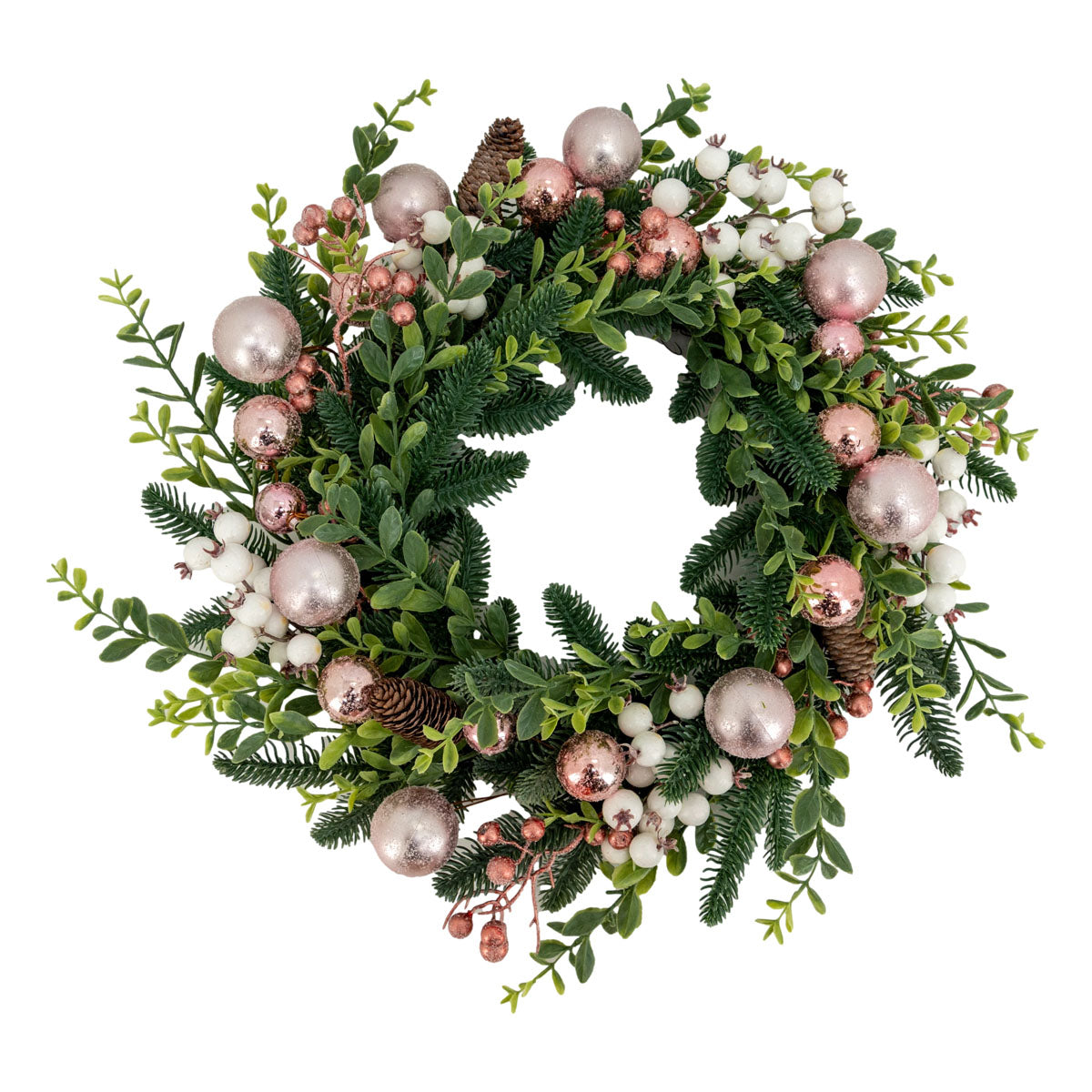 Pink White Berry Wreath - Seasonal Decor