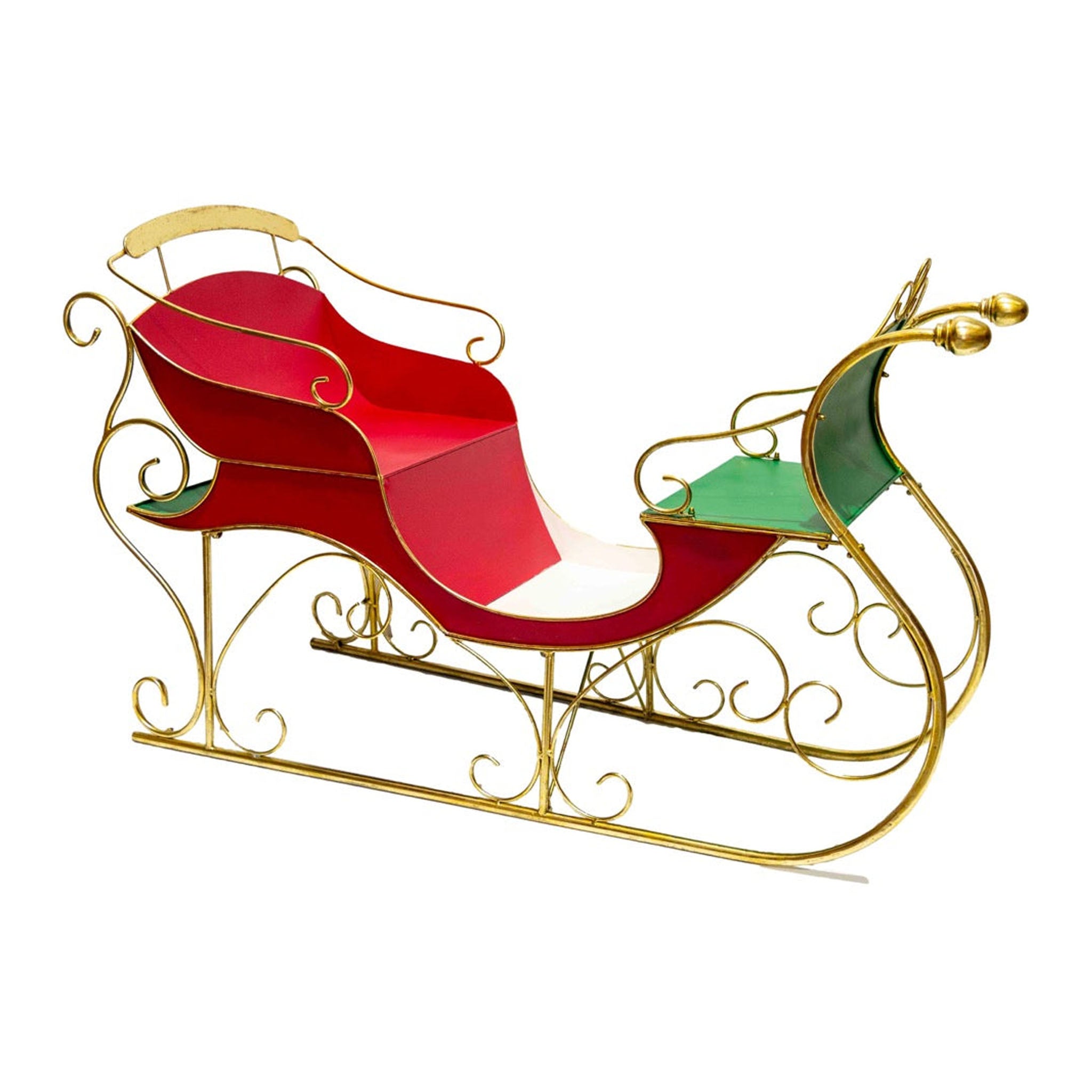 Red Sleigh Iron - Seasonal Decor