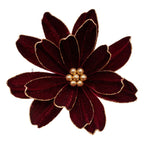 Burgundy Gold Edge Flower - Seasonal Decor
