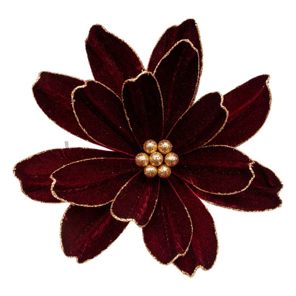 Burgundy Gold Edge Flower - Seasonal Decor