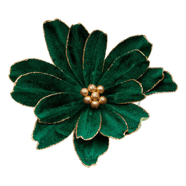 Emerald Green Gold Edge Flower - Seasonal Decor