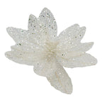White Glitter Flower - Seasonal Decor