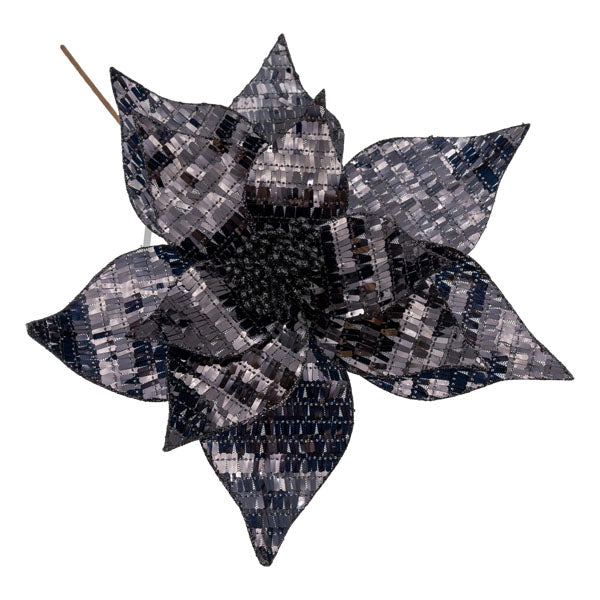 Black Sequin Flower - Seasonal Decor