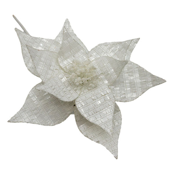 White Sequin Flower - Seasonal Decor
