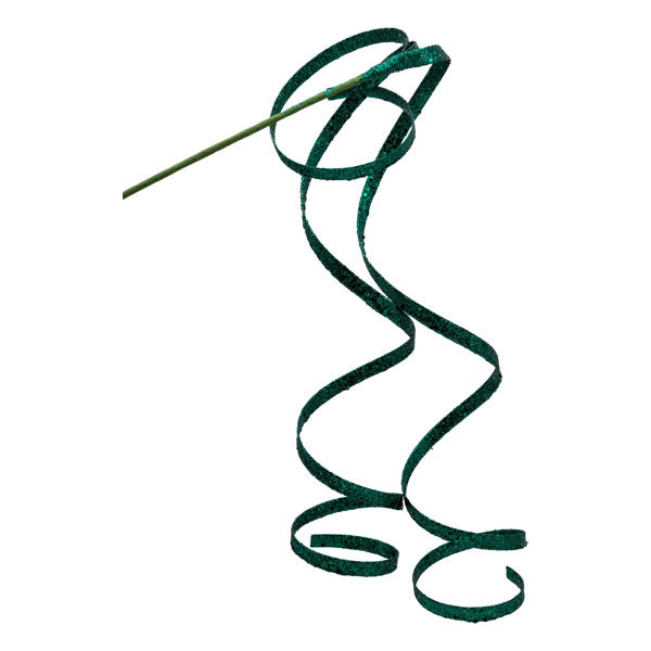 Emerald Green Spiral Curl Pick - Seasonal Decor