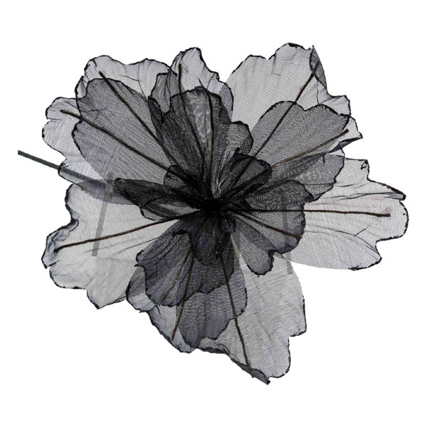 Black Sheer Flower Black Edge - Seasonal Decor