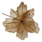 Taupe Sheer Flower Gold Edge - Seasonal Decor