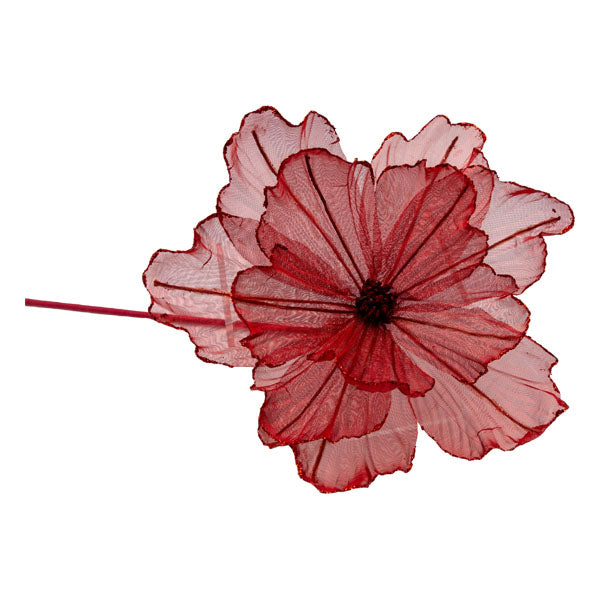 Red Sheer Flower - Seasonal Decor