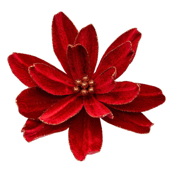 Cranberry And Gold Edge Flower - Seasonal Decor