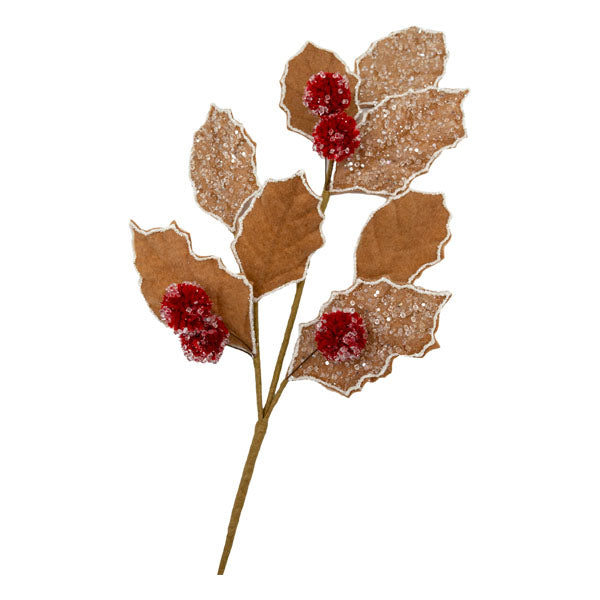 Gingerbread Leaf Pick - Seasonal Decor