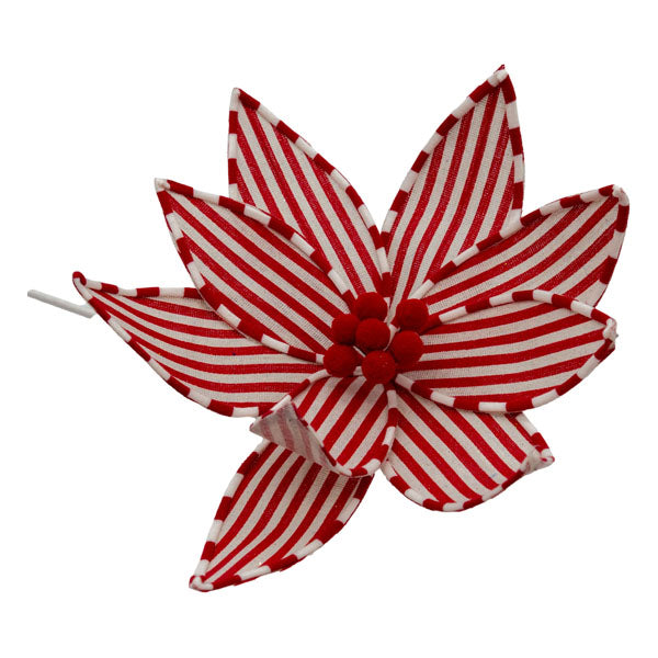 Red And White Stripe Flower - Seasonal Decor