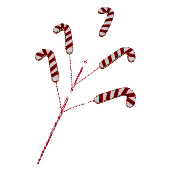 Red And White Candy Cane Spray - Seasonal Decor