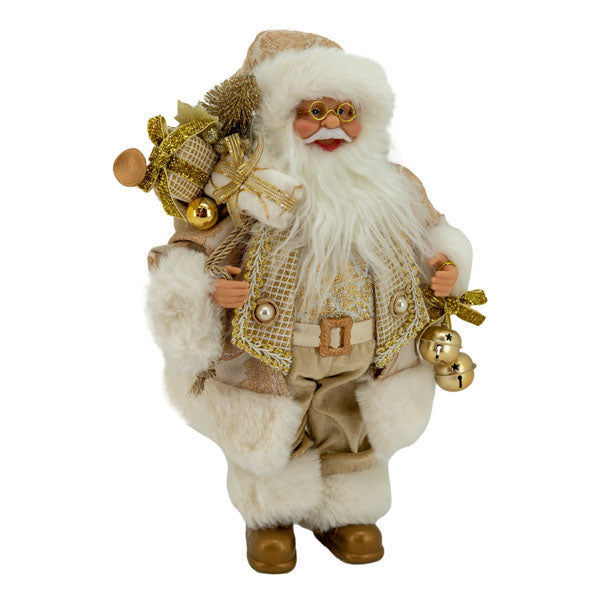 30cm Champagne Santa - Seasonal Decor
