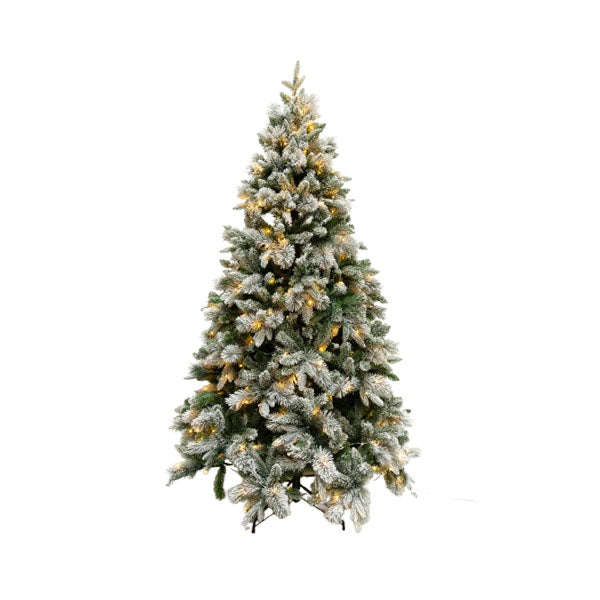 1.8m Snowy Pine Needle Tree, 915 Tips, 200 Led - Seasonal Decor