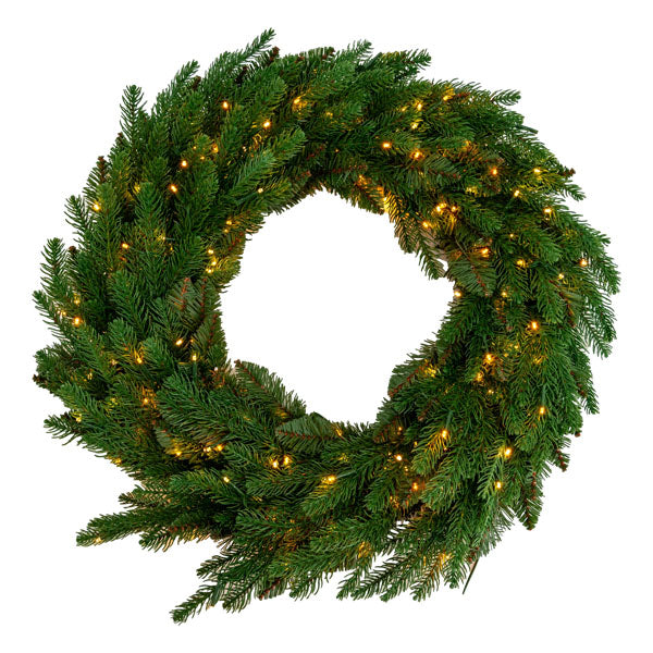 60cm Green Wreath 300 Led Min 2 - Seasonal Decor