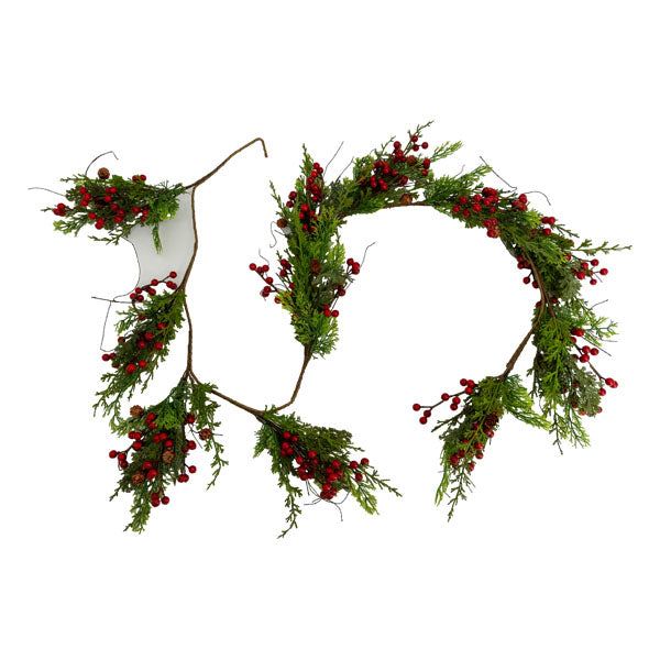 180cm Red Berry Garland - Seasonal Decor