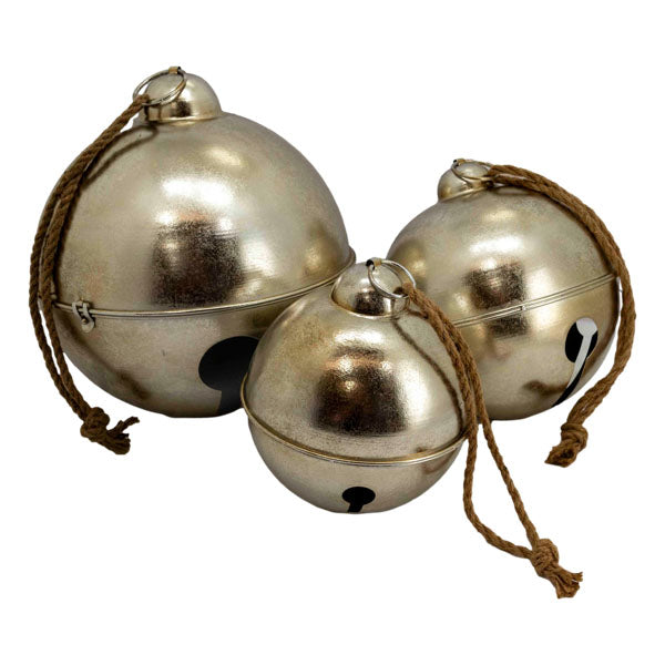 Champagne Set Of 3 Bells - Seasonal Decor