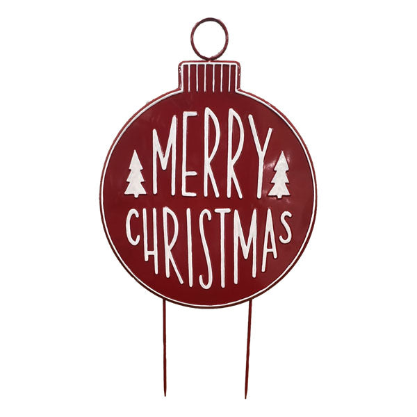 Red Lawn Stake - Seasonal Decor