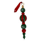 Green And Red Large Finial - Seasonal Decor