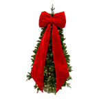 Long Deep Red Velvet Bow - Seasonal Decor