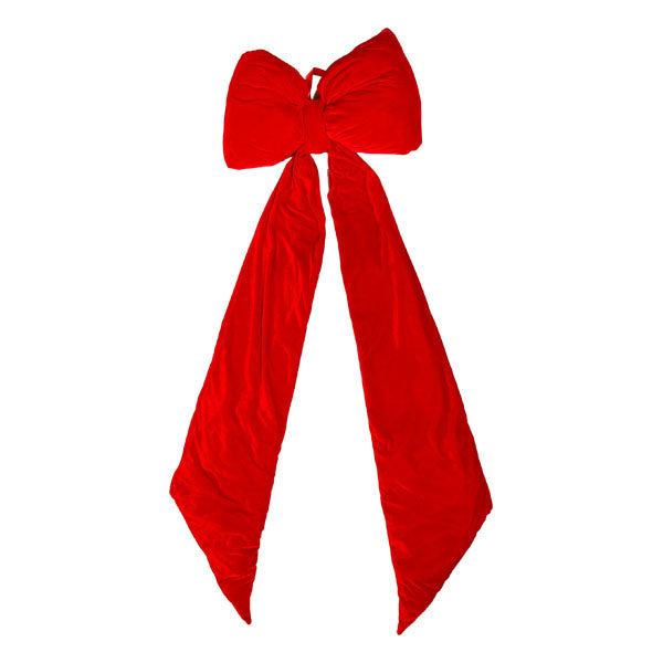 Long Deep Red Velvet Bow - Seasonal Decor