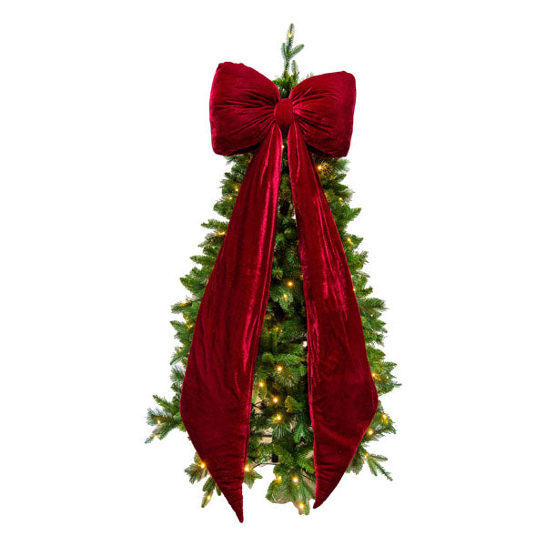 Long Burgundy Velvet Bow - Seasonal Decor