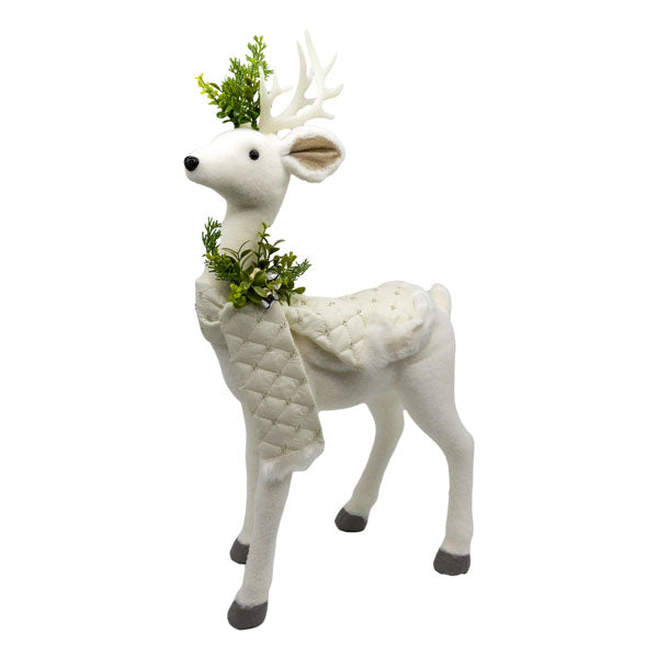 68cm Quilted White Deer - Seasonal Decor